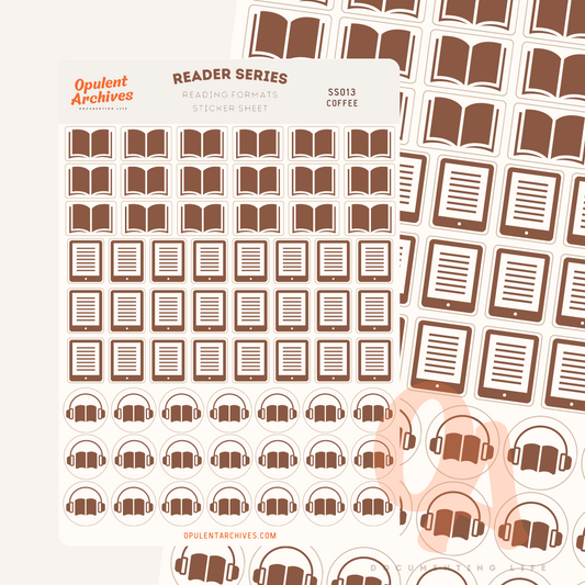 Reader Series Sticker Sheet: Formats - Coffee