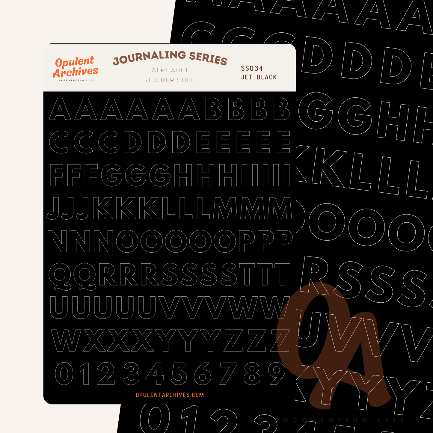 Alphabet Sticker Sheet - Jet Black