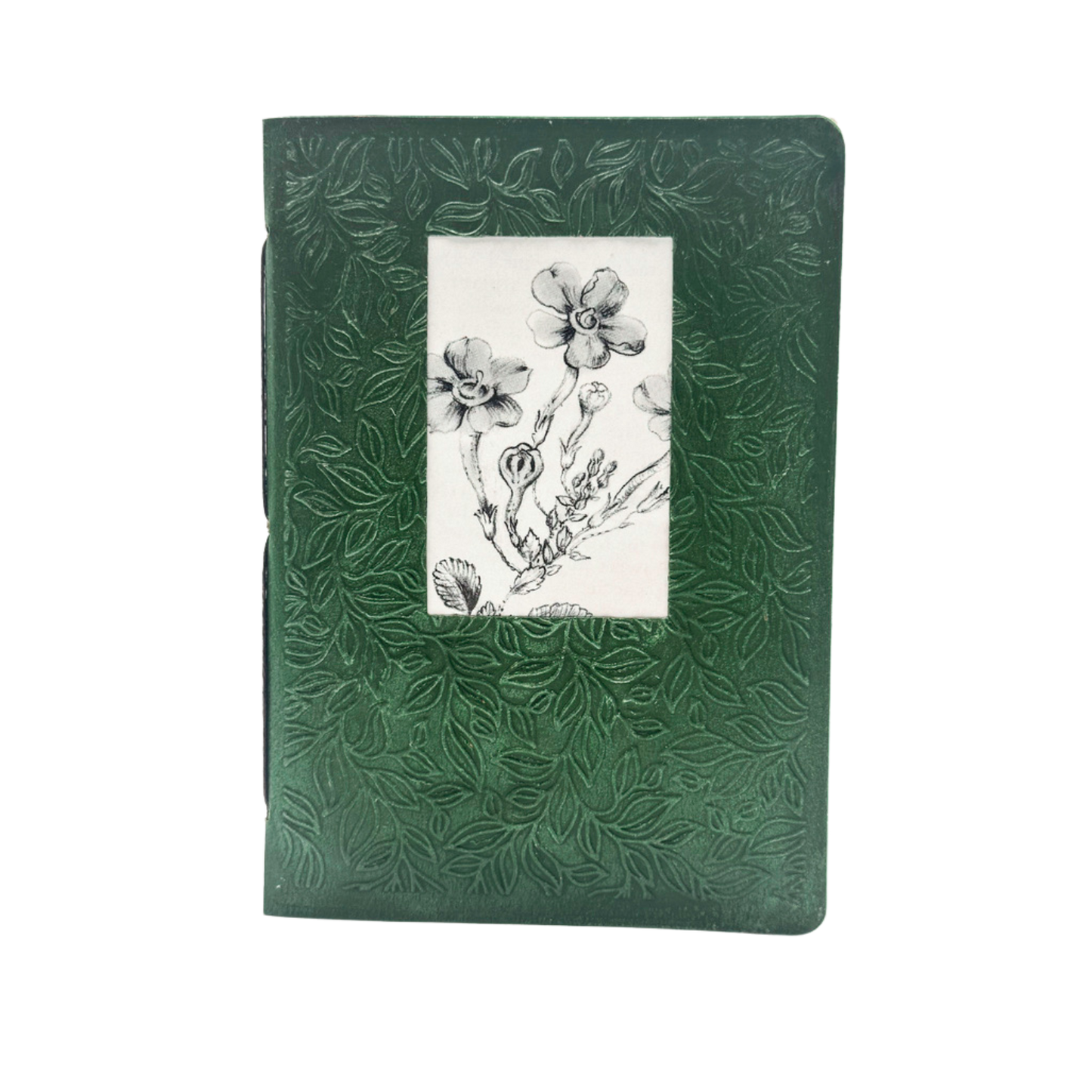 A6 Mini Junk Journal - Green Leafy Flower