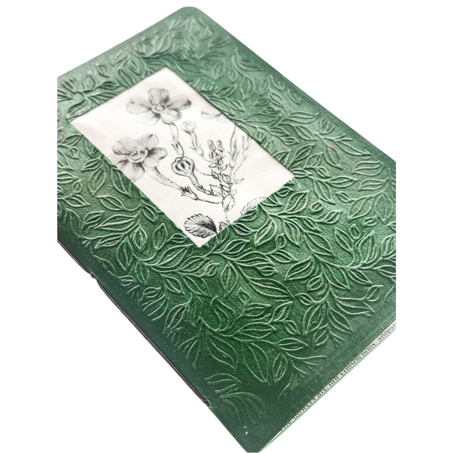 A6 Mini Junk Journal - Green Leafy Flower