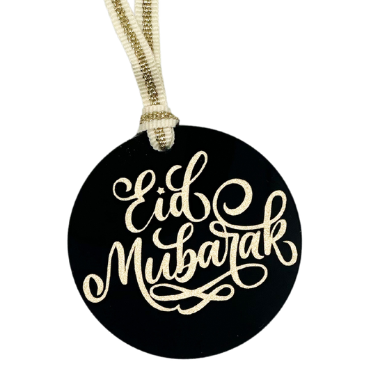 Acrylic Gift Tag - Eid Mubarak Black