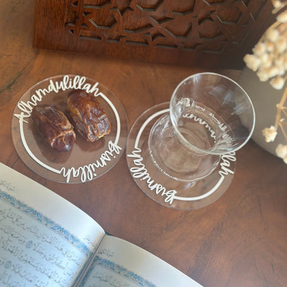 Acrylic Islamic Coasters - Bismillah & Alhamdulillah