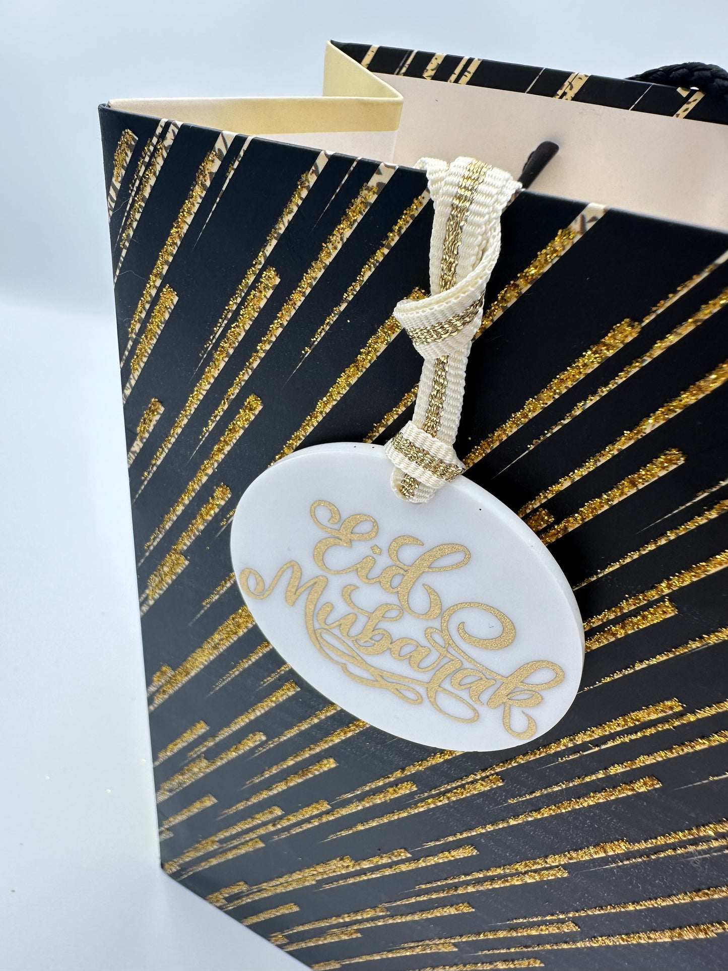 Acrylic Gift Tag - Eid Mubarak White